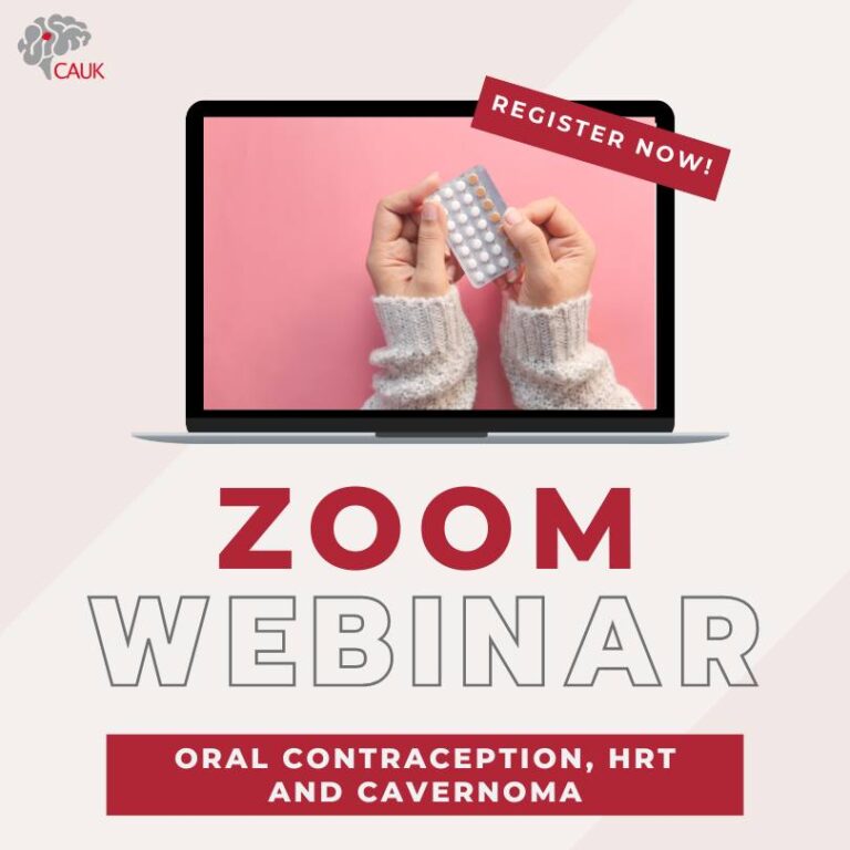 ‘Oral Contraception, HRT and Cavernoma’ webinar with Dr Zuurbier, 28th